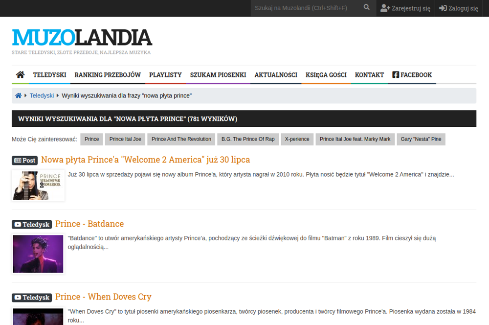 New search engine on Muzolandia